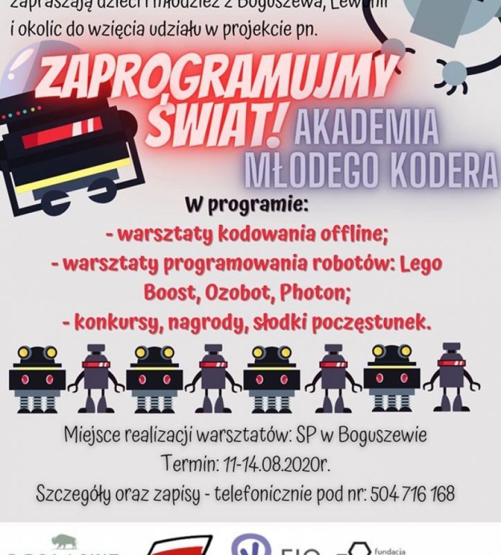 NOWY PROJEKT “ZAPROGRAMUJMY ŚWIAT! AKADEMIA MŁODEGO KODERA.”