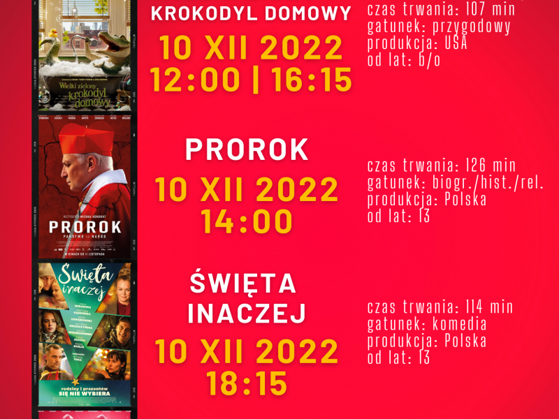 Seanse filmowe 10.12.2022