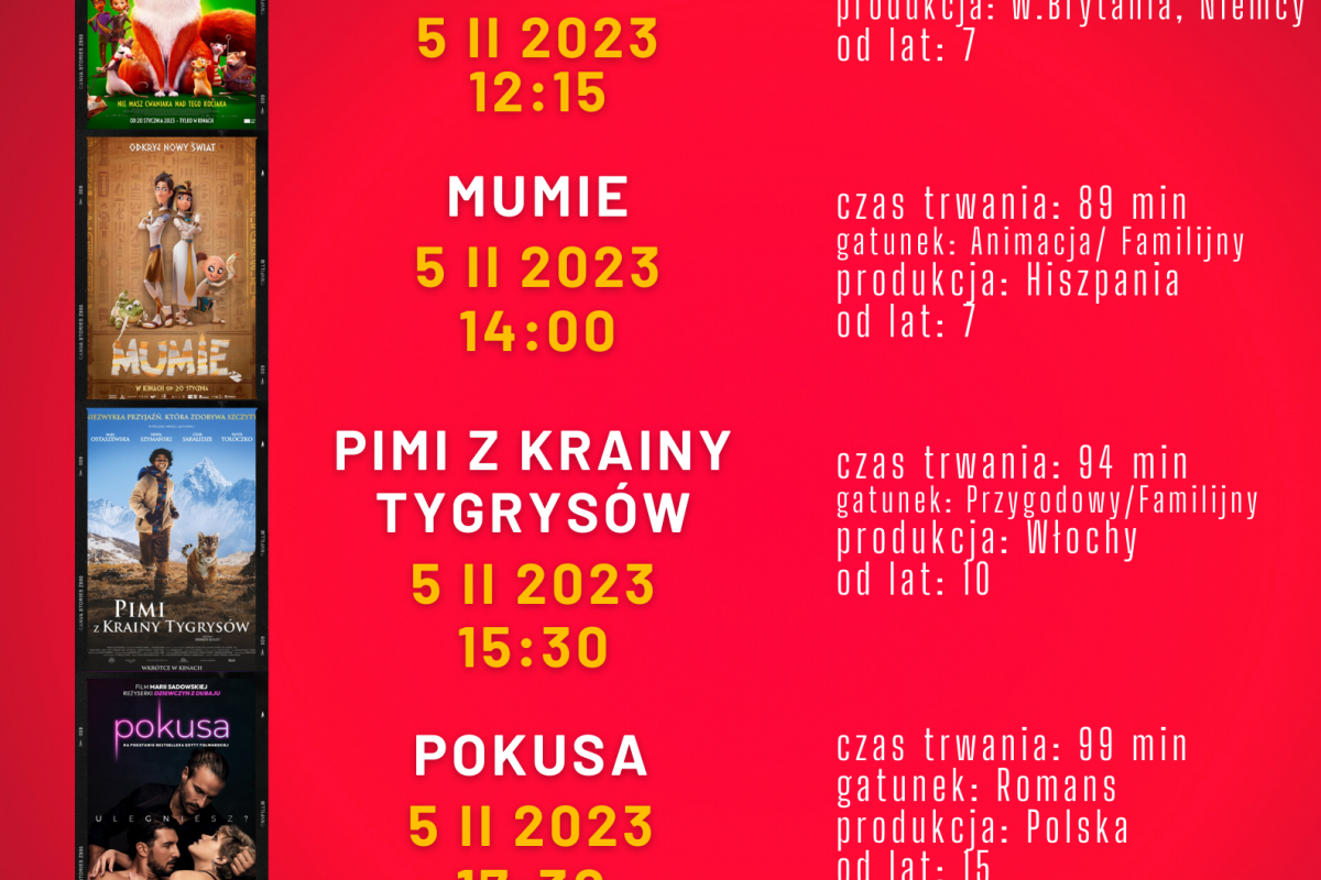 Seanse filmowe 5.02.2023