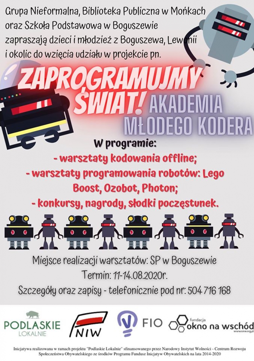 Nowy projekt “Zaprogramujmy świat! Akademia Młodego Kodera.”